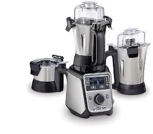 Hamilton Beach Professional 4-in-1 Juicer Mixer Grinder, Commercial-Grade 1400 Watt Motor, 3 Leakproof Jars, For Wet and Dry Spices, Chutneys and Curries, Engineered in India & USA (58770), Stainless - Retail: $293