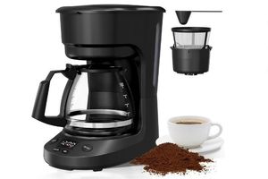lot 2432 image: Coffee Maker Delay Brew, Keep Warm, Reusable Filter, Overheat-Protection,25oz, Black