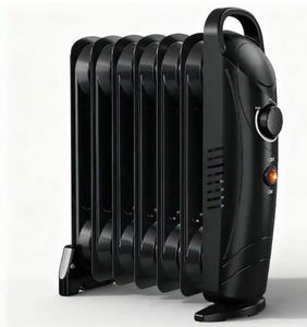 lot 2438 image: 700W White Indoor Oil-Filled Radiator Electric Portable Space Heater Radiant for Living Room, Bathroom, Bedroom, Garage - Retail $60