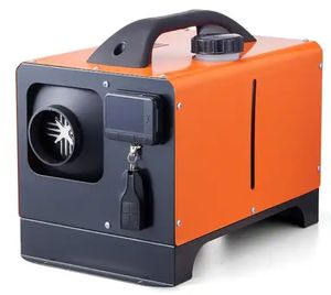 lot 2450 image: 5KW Diesel Air Heater, 17060 BTU Orange Disel Utility Convection Diesel Portable Corded Space Heater with LCD Control - Retail $114