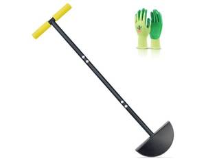 lot 4108 image: Colwelt Half Moon Edger Lawn Tool, Lawn Edgers with Soft Handle, Manual Lawn Edger for Grass, Borders Sidewalks, Driveways, Gardens, 38-Inch