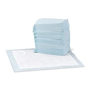 lot 4122 image: Amazon Basics Dog and Puppy Pee Pads with Leak-Proof Quick-Dry Design for Potty Training, Standard Absorbency, Regular Size, 22 x 22 Inches - Pack of 100 (B00MW8G62E) - Retail $89