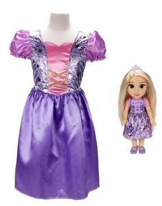 lot 4153 image: Disney Princess Rapunzel Doll with Girl Sized Dress Like Your Doll Outfit Size 4-6x