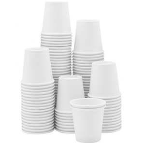 lot 4166 image: 3oz Disposable White Paper Cup 100 Per Pack, 32 Packs