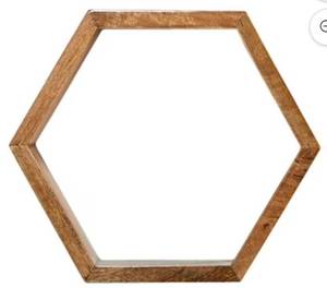 lot 4169 image: Nearly Natural 12in. Wooden Hexagon Floating Honeycomb Shelf (Set of 5) - Retail $108