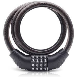 lot 9246 image: Longwider Bike Lock Cable, 30-inch Combination Lock, 4-Digit Resettable, Black