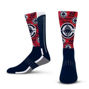 lot 9260 image: For Bare Feet NBA LOS ANGELES CLIPPERS Montage Crew Sock Youth