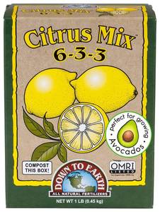 lot 9263 image: Down To Earth All Natural Fertilizers Organic Citrus Mix - Plant Food for Lemons, Limes, Oranges and Avocados 6-3-3, 1 lb