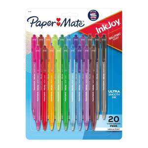 lot 9269 image: Paper Mate InkJoy 100RT Retractable Ballpoint Pens, Medium Point (1.0mm), Assorted Colors, 20 Count