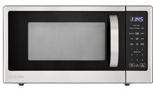lot 16697 image: 21 in. 1.1 Cu. Ft. 1000-Watt Countertop Microwave Oven in Fingerprint Resistant Stainless Steel and Bar Handle (SEE DETAILS) - Retail $109