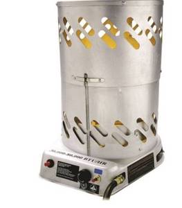lot 16698 image: 80,000 BTU Convection Portable Propane Outdoor Space Heater with 10 Ft. Hose and Regulator - Retail $113