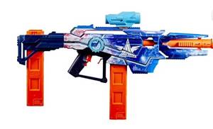 lot 16704 image: PACK OF 2 -Nerf Loadout Galactic Commander Motorized Foam Dart Blaster, 3 Attachments, and 48 N1 Darts, Ages 8 - Retail $60