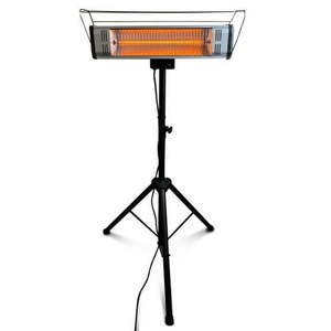 lot 2511 image: Heat Storm Tradesman 1500-Watt Electric Outdoor Infrared Quartz Portable Space Heater with Tripod  Wall and Ceiling Mount  Black (Does Not Work) - Retail $159