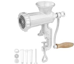 lot 2517 image: VEVOR Manual Meat Grinder, Heavy Duty Cast Iron Hand Meat Grinder with Steel Table Clamp, Meat Mincer Sausage Maker with 1 Cutting Blade, 2 Cutting Plates, 3 Sausage Tubes for Beef Pepper Mushroom