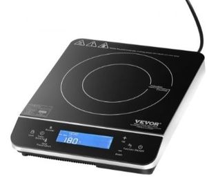 lot 2521 image: VEVOR Portable Induction Cooktop, 1500W Electric Induction Burner with 9 Temperature Settings, Countertop Induction Hot Plate with 4H Timer, 24H Reservation, Child Lock, Easy to Clean, for Cooking