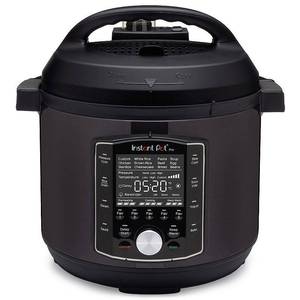 lot 2529 image: Instant Pot Pro 6-Quart Electric Pressure Cooker  10-in-1 Slow Cooker  RiceGrain Cooker  Steamer  Saute  Sous Vide Yogurt Maker  Sterilizer and Warmer - Retail $170