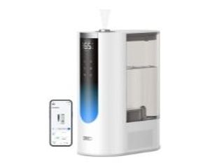 lot 2530 image: Dreo - 6L Smart Humidifier for Bedroom, Cool & Warm Mist, Large Room, 45H Runtime for Baby, Plant, AppAlexaGoogle Control - White - Retail $54