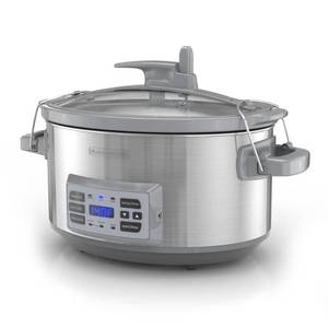 lot 2532 image: BLACKDECKER 7-Quart Digital Slow Cooker with Temperature Probe  Precision Sous-Vide  Stainless SCD7007SSD - Retail $89