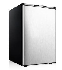 lot 2540 image: 20 in. 3.0 cu. ft. Compact Mini Refrigerator with Removable shelves and Upright Freezer in Grey Stainless Steel - Retail $170