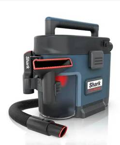 lot 2548 image: MessMaster Portable 1 Gal. 7-Peak HP Corded WetDry Vacuum with Self-Rinsing and AnyBag technology in Navy - Retail $178