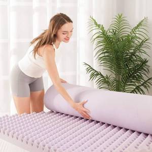 lot 4251 image: EGOHOME Egg Crate Memory Foam Mattress Topper 3 Inch Twin, Gel Cooling Infused Foam Mattress Topper for Pressure Relief, CertiPUR-US Certified Bed Topper, Purple, 3875