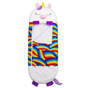 lot 4269 image: Happy Nappers Pillow & Sleepy Sack Medium - White Unicorn Ariana - 54 x 20 inches, 2-in-1Plush Animal Opens Into Sleeping Bag, Soft Play & Nap Character, Kids 3 and up