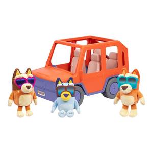 lot 4271 image: Bluey Big Heeler 4WD and Family Toddler Toy Car, Bingo and Chilli Plush Buddies, Opening Hood Storage, Car Toys for Kids 3