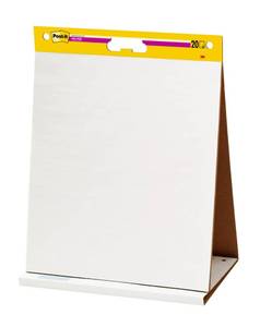 lot 4290 image: Post-it Super Sticky Tabletop Easel Pad, Great for Virtual Teachers and Students, 20 x 23 Inches, 20 SheetsPad, 1 Pad (563R), Portable White Premium Self Stick Flip Chart Paper, Built-in Easel Stand