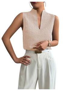 lot 9356 image: Womens V Neck Sleeveless Blouses Summer Casual Tank Top Size X-Large