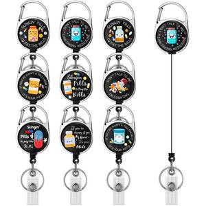 lot 9374 image: 9 Pcs Funny Badge Reel Holders for Healthcare Professionals