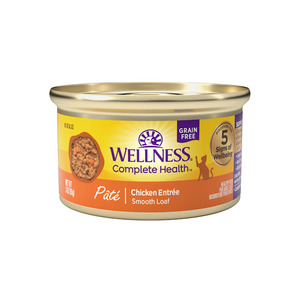 lot 9429 image: Wellness Complete Health Grain Free Canned Cat Food  Chicken Pate  3 Ounces (Pack of 24) - Retail $58