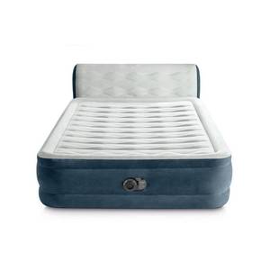 lot 1419 image: Intex 18 Pillow Top Air Mattress with Electric Pump and Headboard - Queen Size - Retail $100