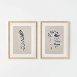 lot 1424 image: (Set of 2) 18 x 24 Naive Floral Sketch Framed Wall Arts Blue - Threshold designed with Studio McGee - Retail $98