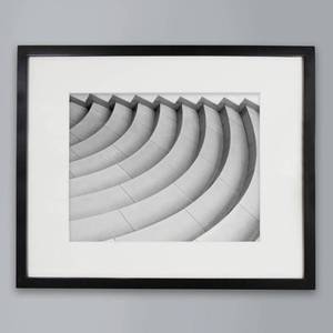 lot 1435 image: 16 x 20 Matted to 11 x 14 Thin Gallery Frame Black - Threshold Modern Style, Beveled Acid-Free Mat, MDF Composite