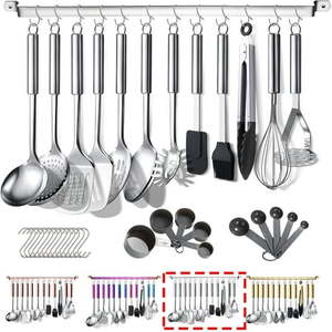 lot 1461 image: ReaNea Kitchen Utensils Set 37 Pieces  Stainless Steel Cooking Utensils Set  Kitchen Gadgets Cookwarewith Hooks For Hanging Kitchen Tool Set