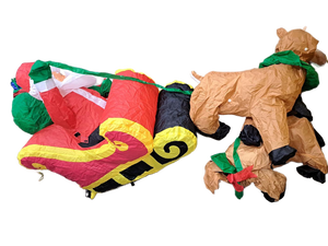 lot 1474 image: Inflatable Christmas Santa and Reindeer Lawn Decoration - Retail $75