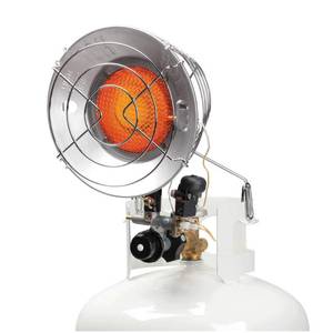 lot 2589 image: Mr. Heater Single Tank Top 15 000 BTU Radiant Propane Outdoor Space Heater - Retail $50