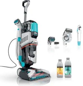 lot 2623 image: CarpetXpert Upright Deep Carpet Cleaner Corded with StainStriker and Shampooer for Pets in Gray (Missing Accessories) - Retail $250