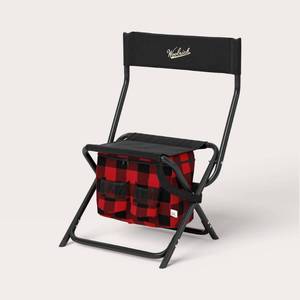 lot 2638 image: Pack of 2 ,Buffalo Check Outdoor Foldable Chair with Cooler RedBlack - Woolrich x Target - Retail $80