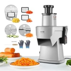 lot 2642 image: VEVOR Electric Vegetable Slicer, 4 in 1 Multifunctional Food Cutter, 200W Vegetable Chopper for Slicing Shredding Dicing and Slitting, with Cut-Resistant Gloves, for Commercial and Home Use - Retail $230
