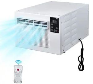 lot 2648 image: 2,500 BTU Portable Air Conditioner Cools 45 sq.ft. with Dehumidifier and Remote for Camping, Fishing and RV in White 110V  - Retail $272