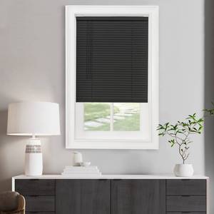 lot 4295 image: Cordless Light Filtering Mini Blind - 32 Inch Width, 72 Inch Length, 1 Slat Size - Black - Cordless GII Morningstar Horizontal Windows Blinds for Interior by Achim Home Decor