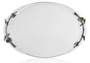 lot 9438 image: Fitz and Floyd Natures Greeting Clear Glass Tray