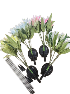 lot 9441 image: Solar Powered Garden Flower Lights Set