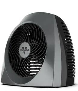 lot 16736 image: VH240 1500-Watt Gray Indoor Electric Fan Space Heater with Adjustable Thermostat , 3-Heat Settings, Safety Features - Retail $80
