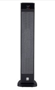 lot 16744 image: Deluxe Digital 30 in. Electric Ceramic Oscillating Tower Space Heater with Remote Control - Retail $89