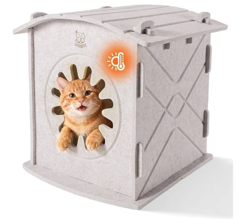 lot 23415 image: Apasiri Cat Houses for Indoor Cats Felt Cat House Cave Cathouse, Scratch-Resistant Warm Insulated Covered, Hideaway Tent for Anxiety Relief Gift
