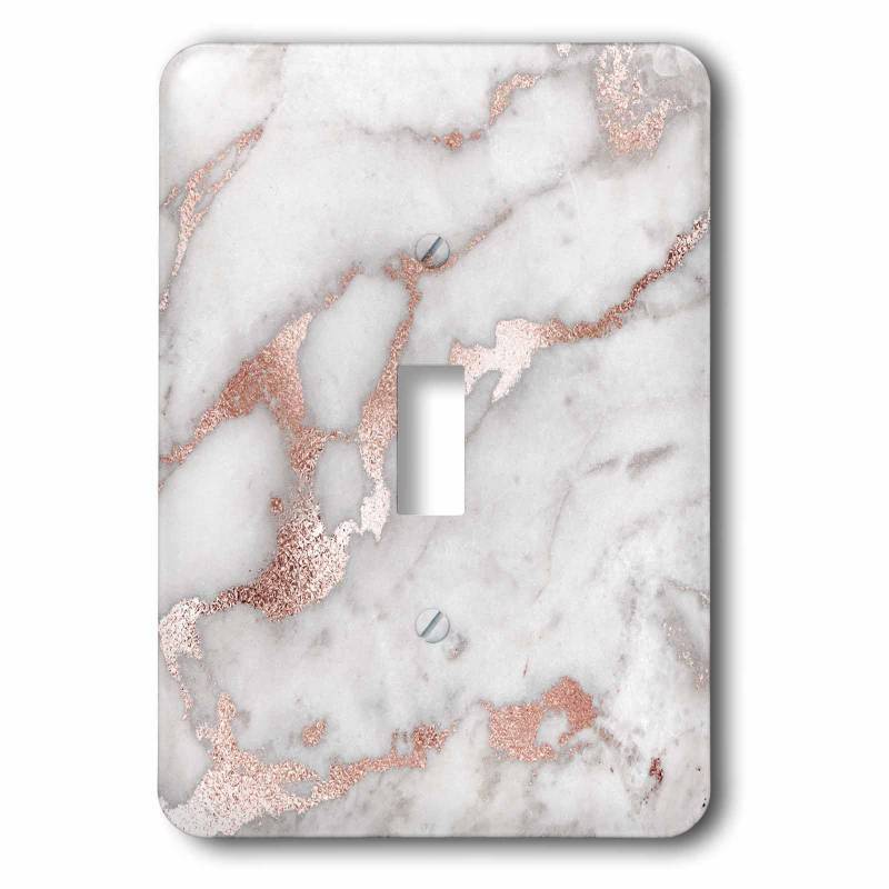 lot 23820 image: 3dRose lsp_275197_1 Image of Chic Gray Trendy Copper Rose Gold Marble Agate Gemstone Rock Quartz Toggle Switch&nbsp