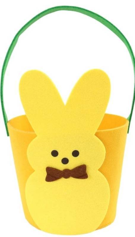 lot 31318 image: Animal Adventure  Peeps  7 Collectible Yellow Bunny Felt Basket&nbsp
