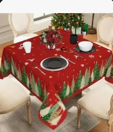 lot 16412 image: Table Cloth, 52x52 Christmas Time